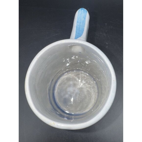 VTG Tonala Mexico Hand Painted Blue Bird & Flowers Pottery Mug Cup Stein 23oz - Picture 5 of 7